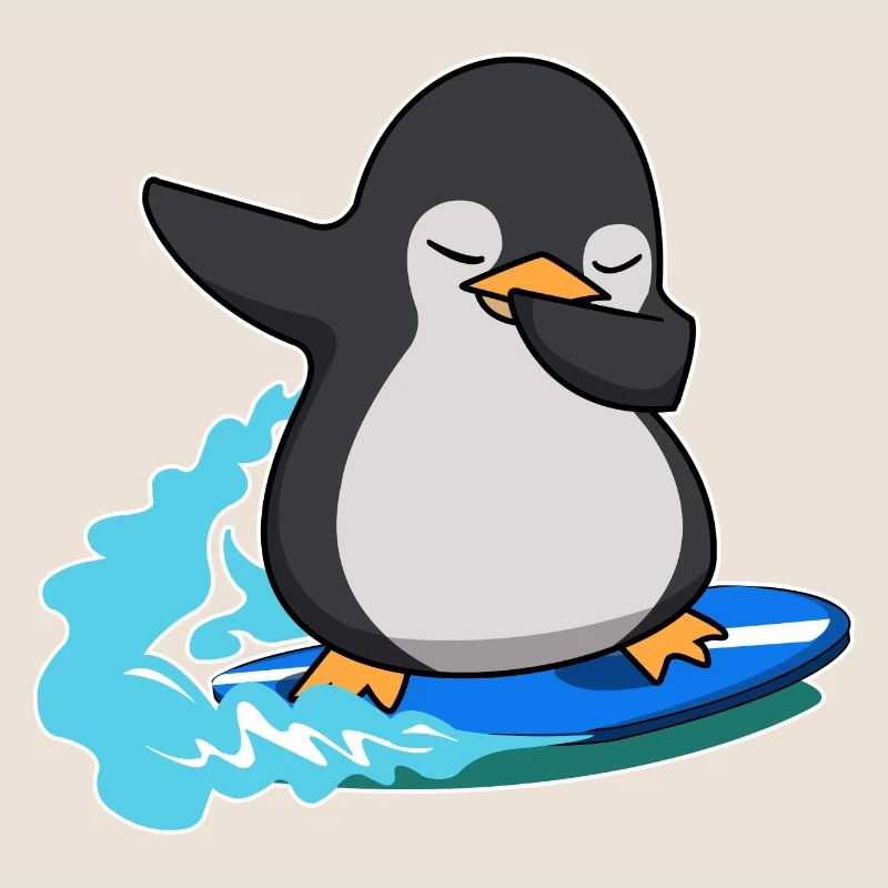 dab dabbing pingouin surf king pingouin anniversaire