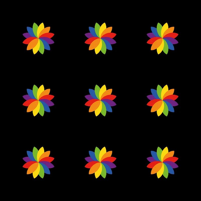 Motif de fleur arc-en-ciel brillant