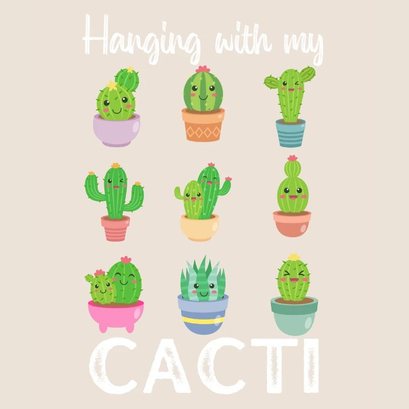 Accroché avec mes cactus, drôle de cactus mignon