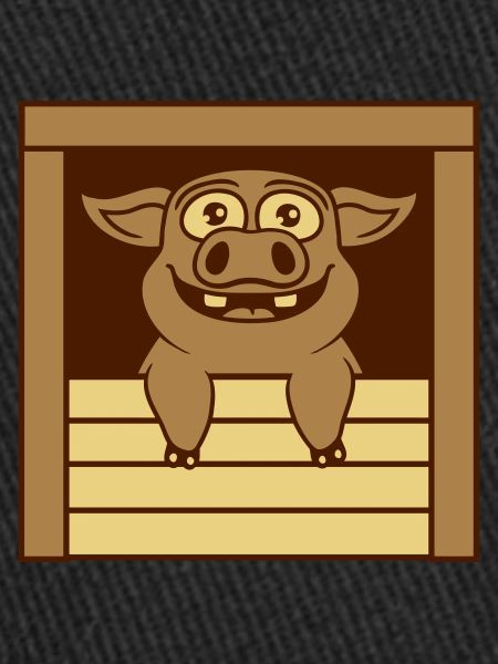 Comic funny stable pig
