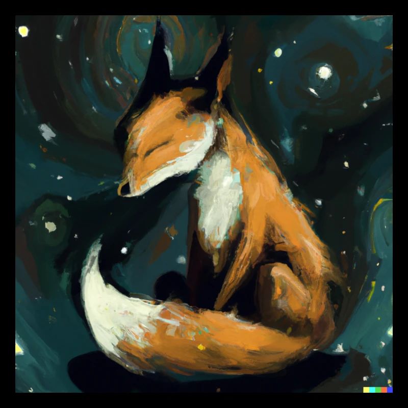 Fox rests at night