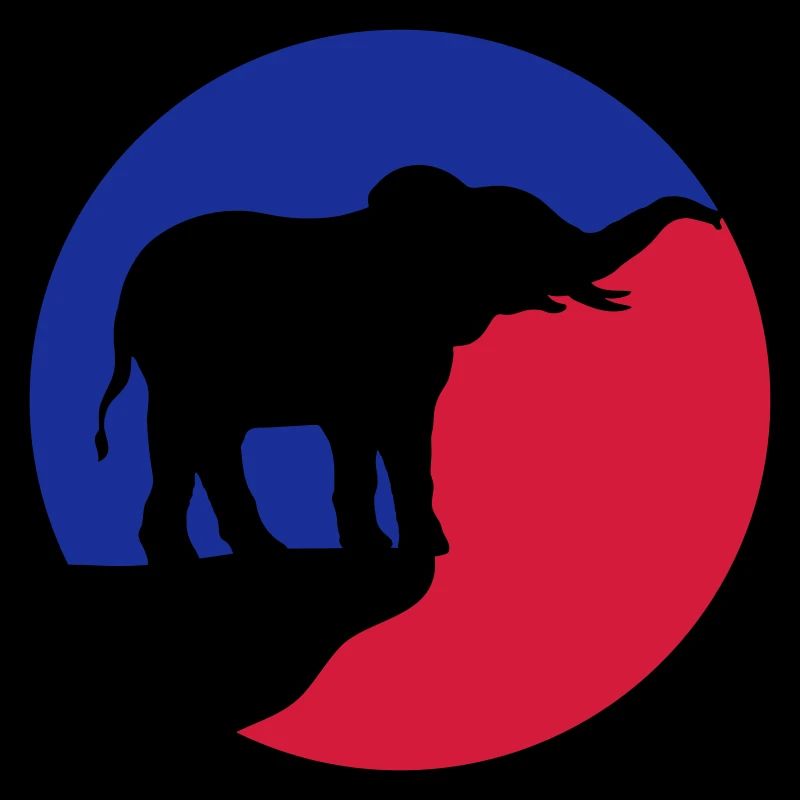Vollmond Elefant Silhouette Klippe