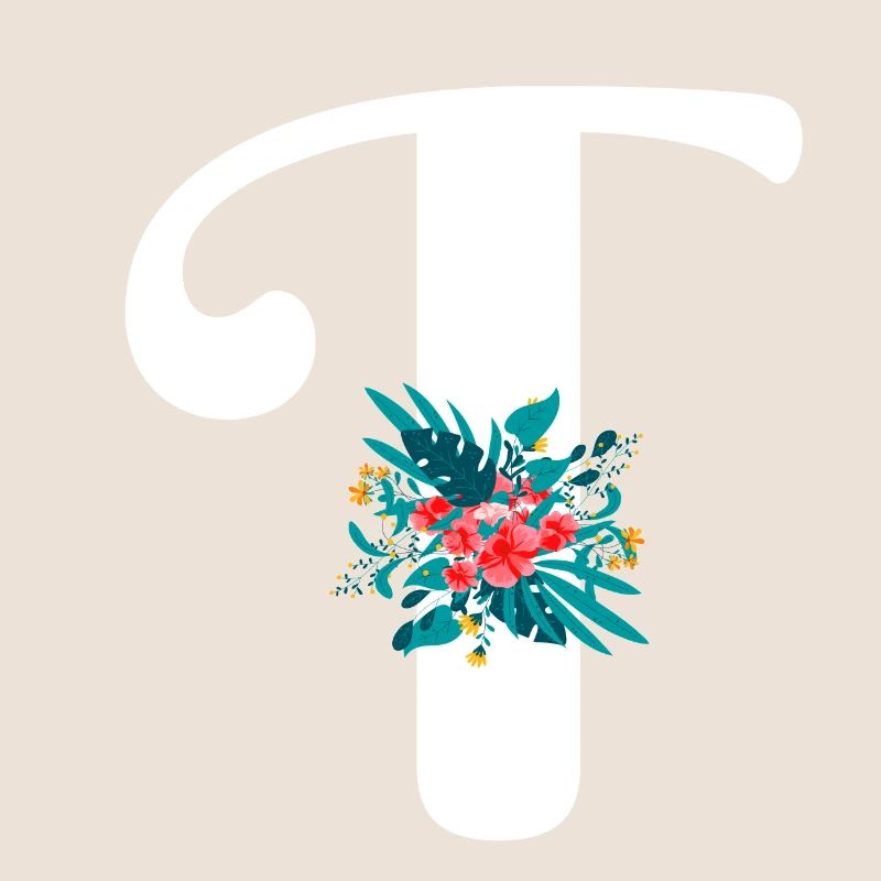 letter T flowered
