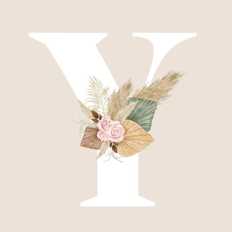 lettre Y fleuris
