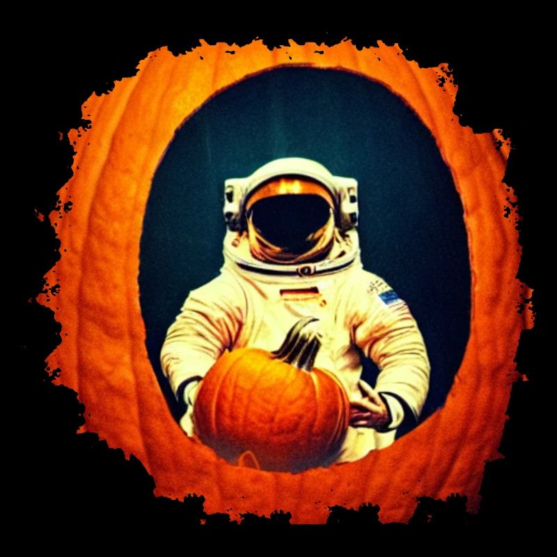 Astronaute avec Pumpkin Halloween Party Space