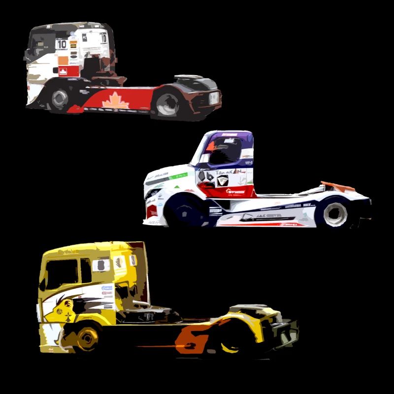 pack autocollants camions de course
