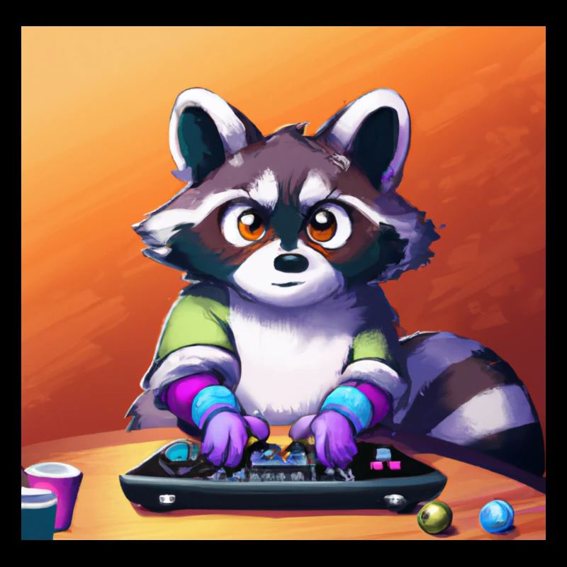 racoon playing computer games