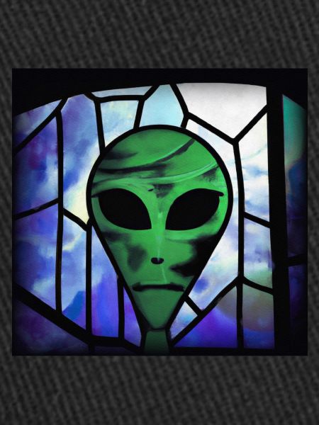 Stained glass alien