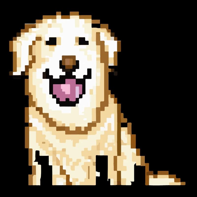 Golden Retriever Pixelated Pixel Dog