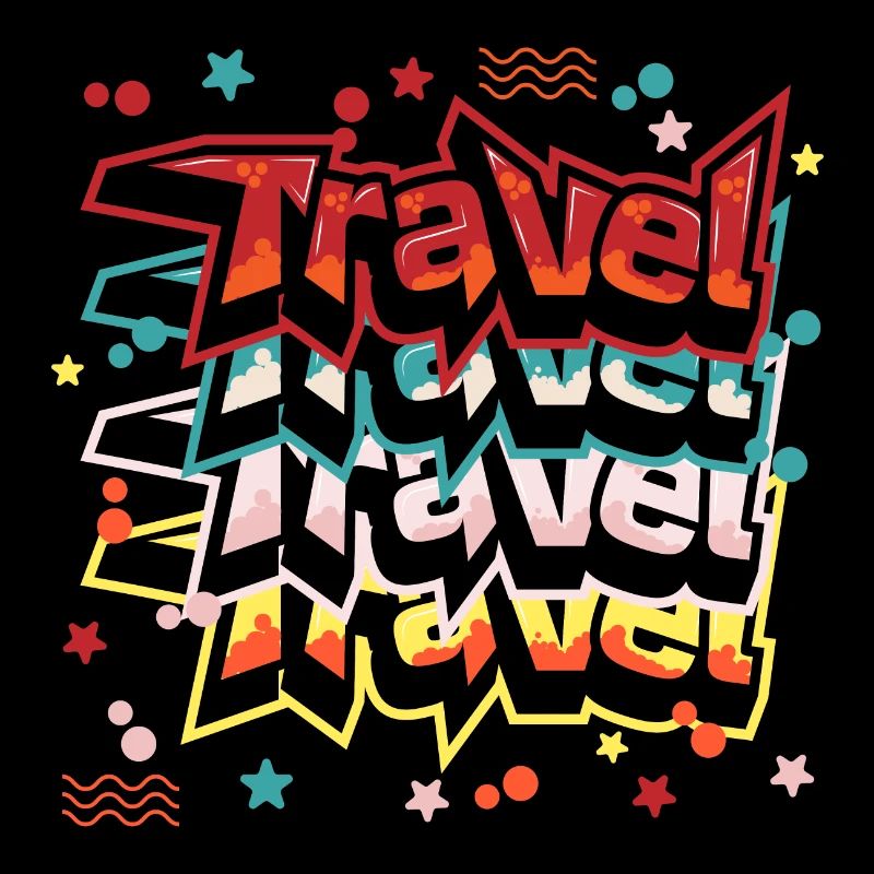 Voyage et vacances graffitti style texte art