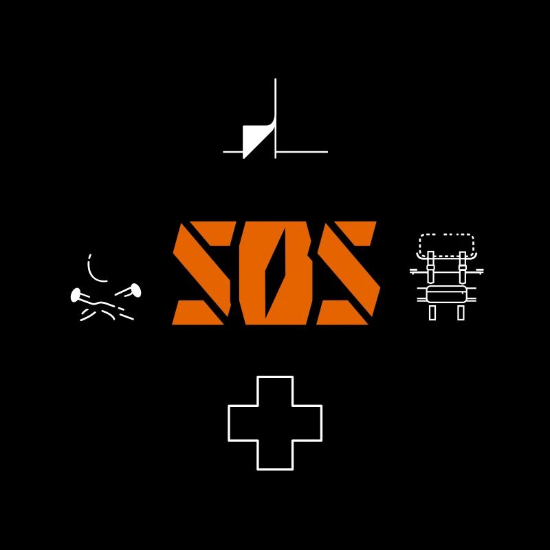 Logo SOS orange sans arrière-plan