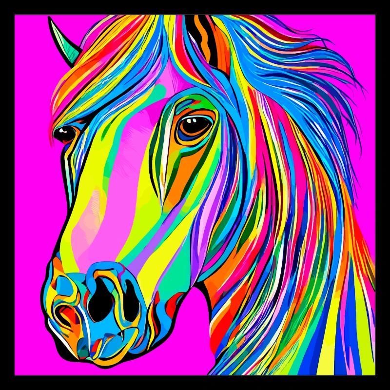 Farbenfrohe Illustration eines Pferdes