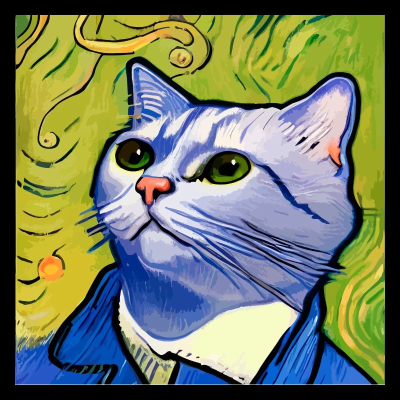 Chat peint par Van Gogh