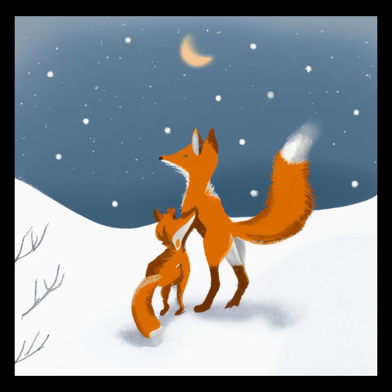 Foxes in the snow