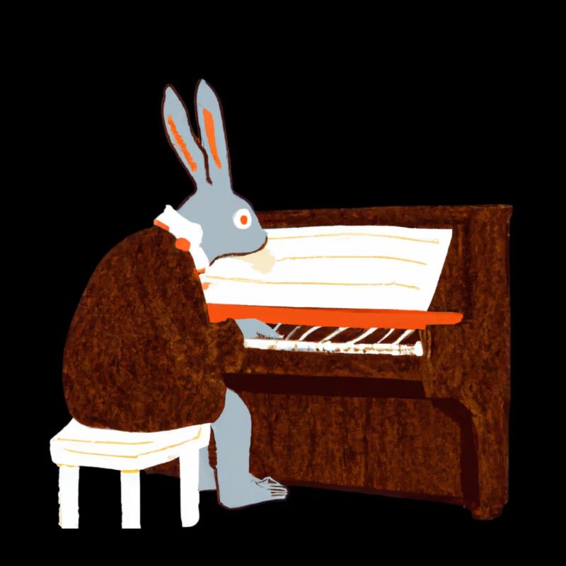 Rabbit joue du piano