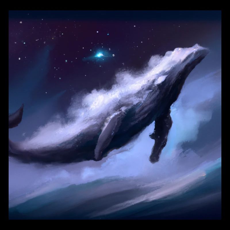 Wal schwebt am Himmel