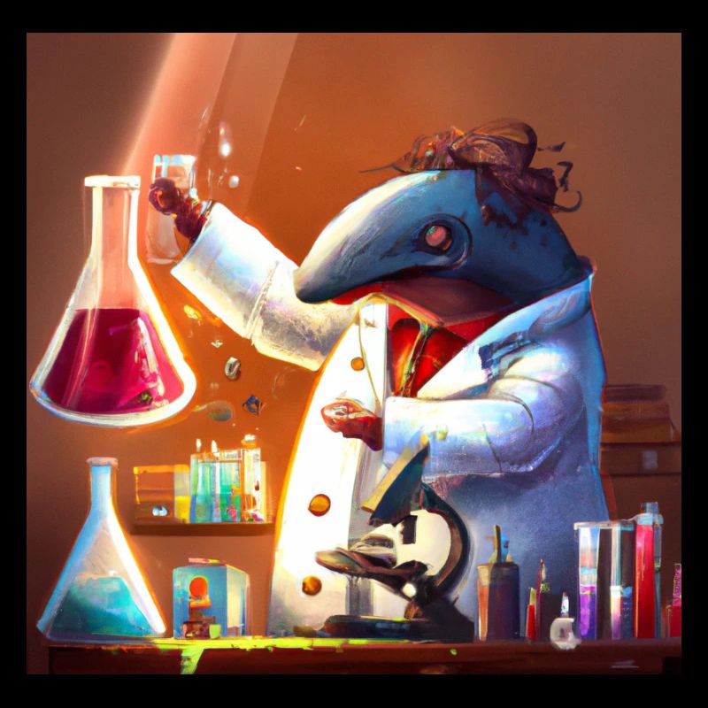 Mad dolphin scientist experimenting