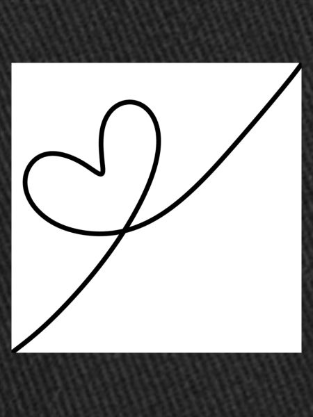Heart Black on White