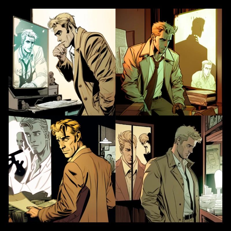 Image comique de John Constantin se faisant espionner