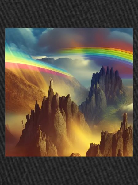 Rainbow on mountain