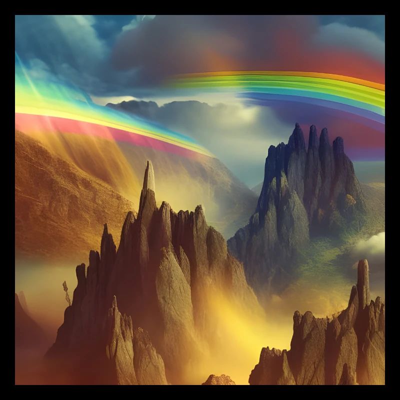 Rainbow on mountain