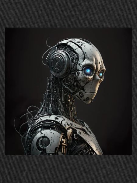 Robot Cyborg yeux bleu