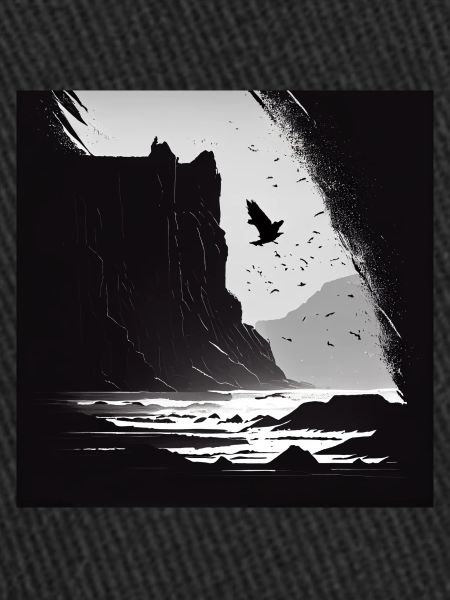 rough sea with cliffs