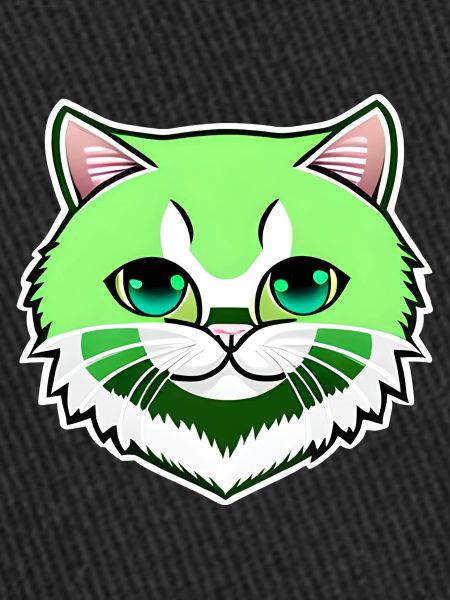 mignon petit chat vert