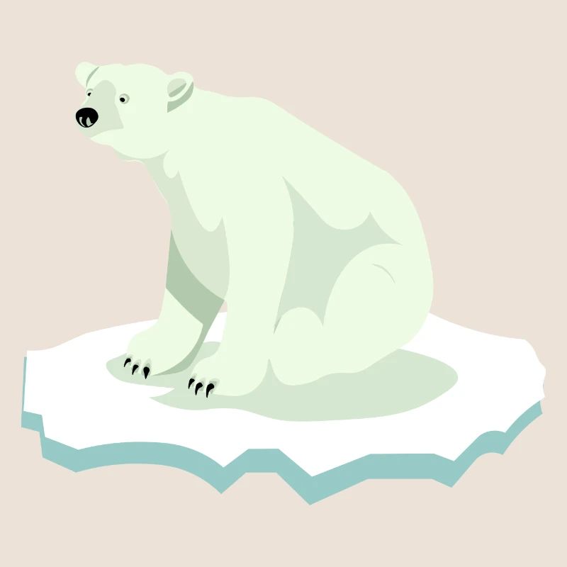Polar bear on tiny ice flake