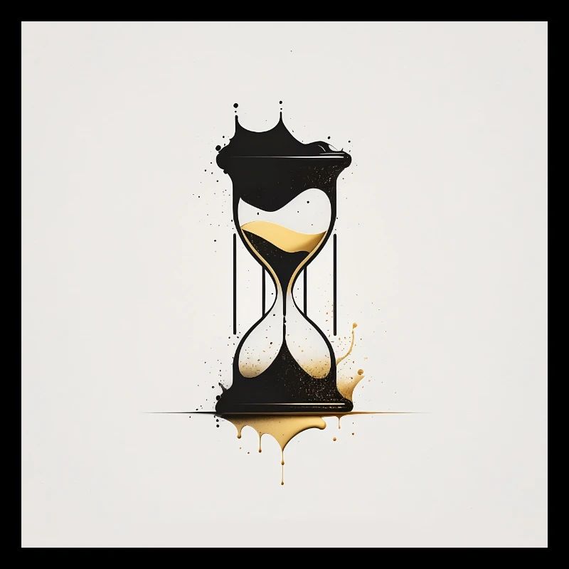 Sanduhr in Schwarz und Gold
