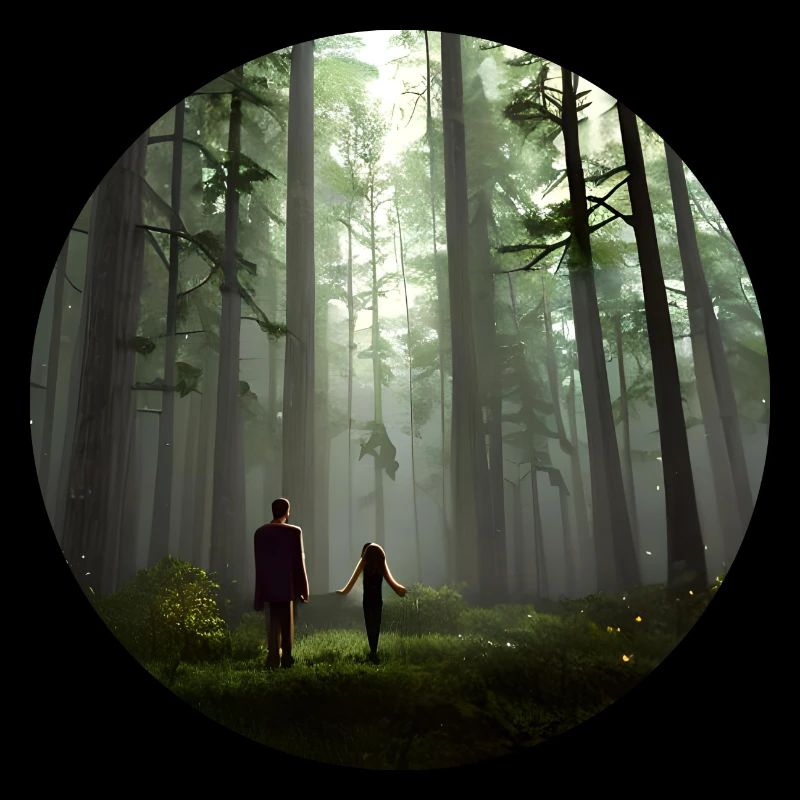 Mystical forest in digital art