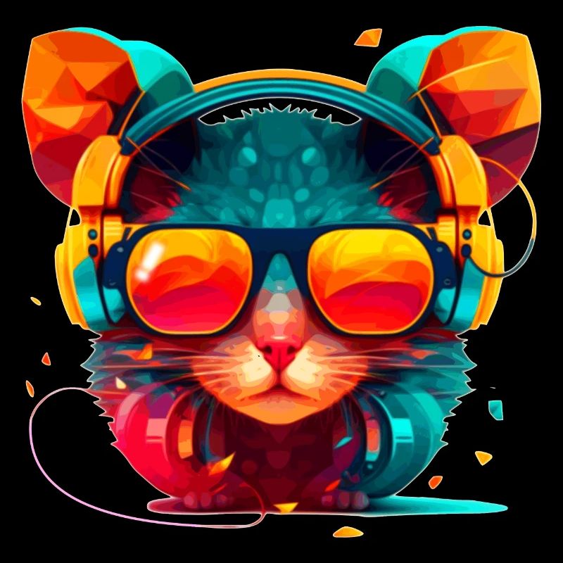 Mouse, summer, sun and party in vector look