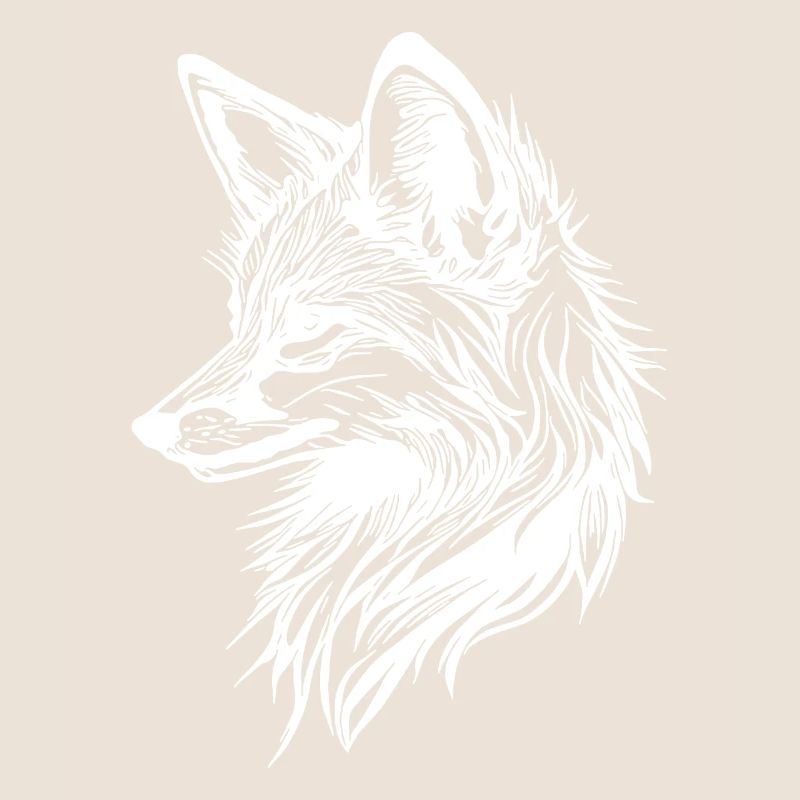 Cute elegant fox in tattoo ink