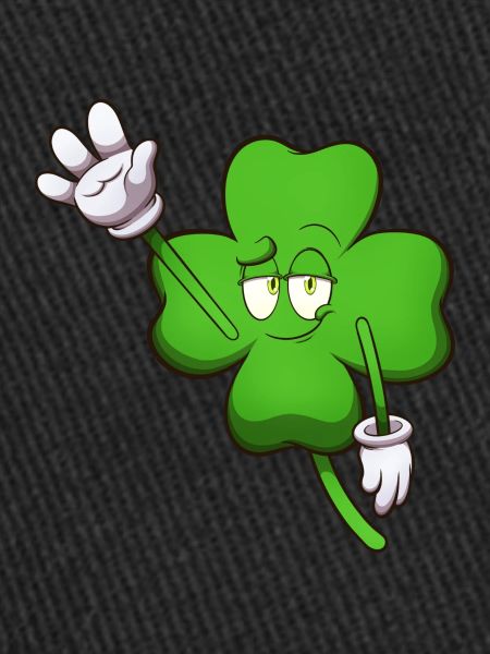 Four-Leaf Clover Character Waving