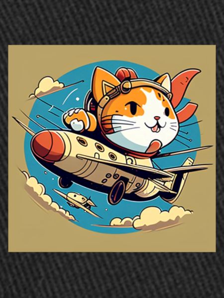 Cartoon chat volant