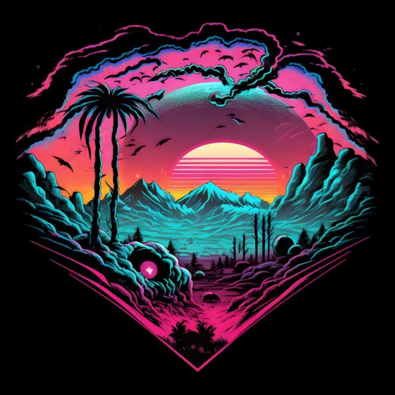 Synthwave Sunset 80s Cadeau