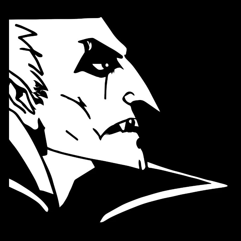 Vampire de profil gravure sur bois
