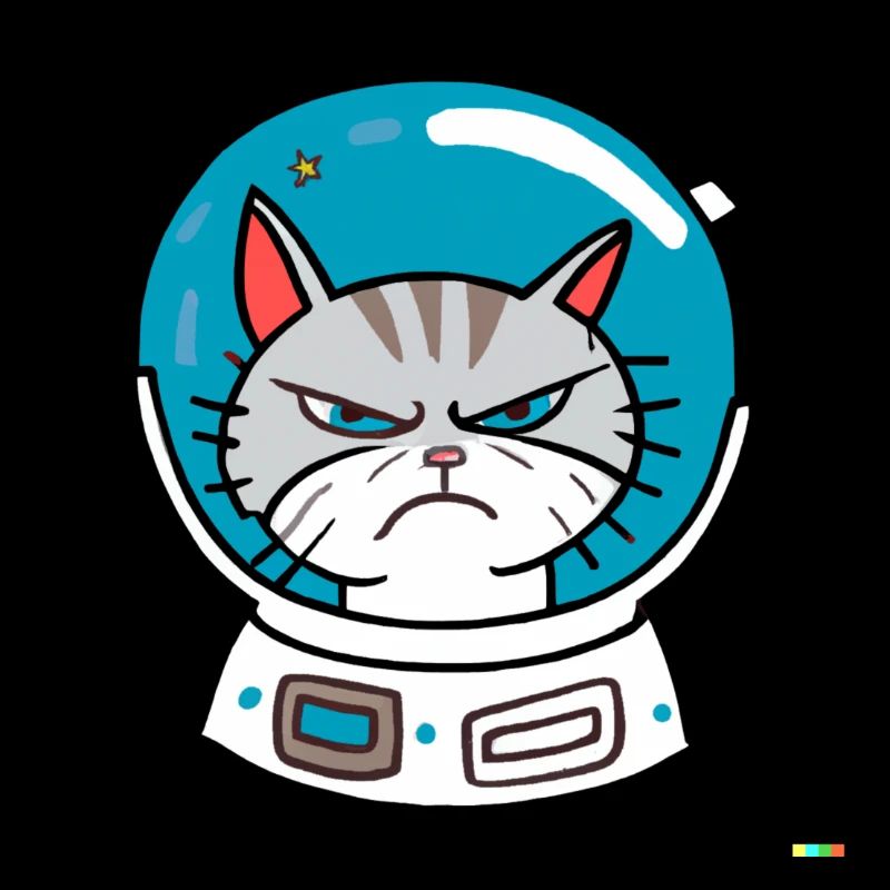 Angry astronaut cat