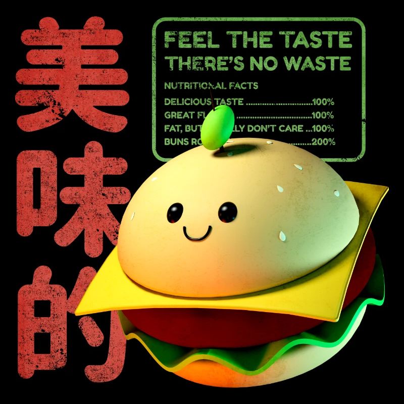3D hamburger character