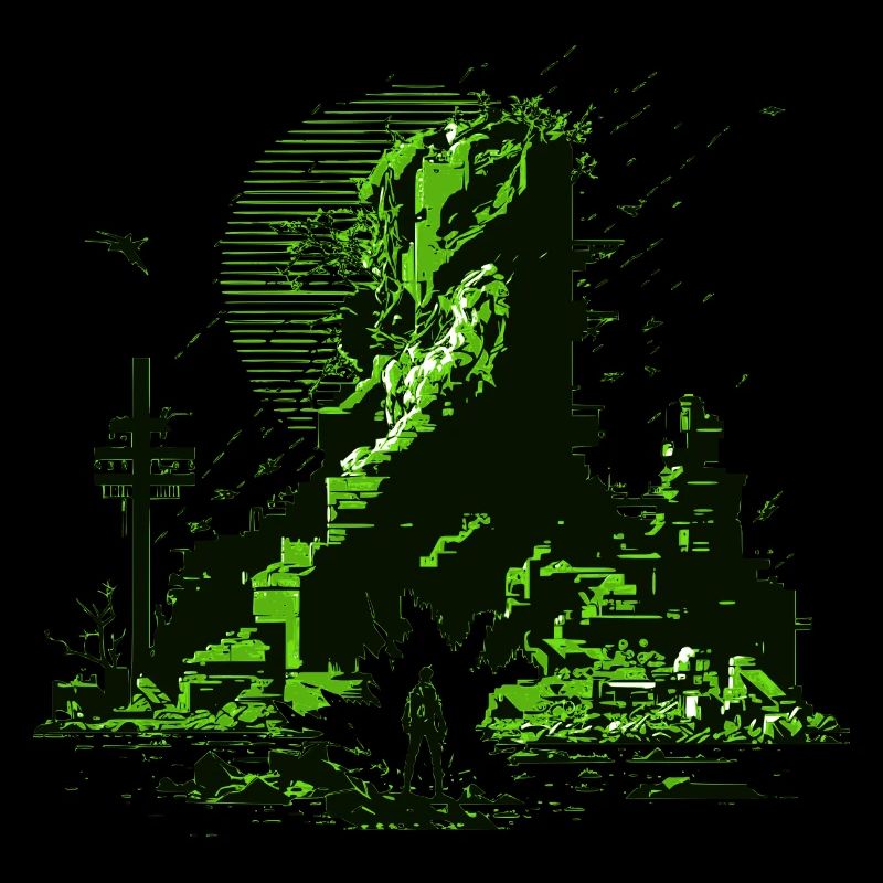 Science Fiction Artwork in 8 Bit Video Game Graphics