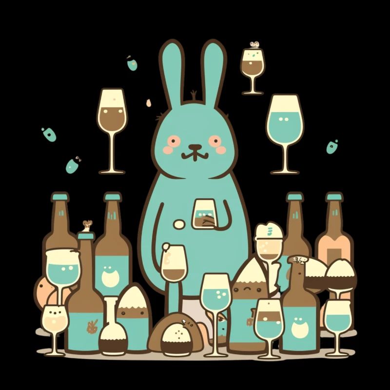Lapin de Pâques avec bière Alcool de Pâques