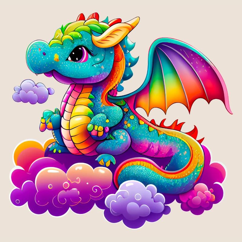 Dragon coloré mignon