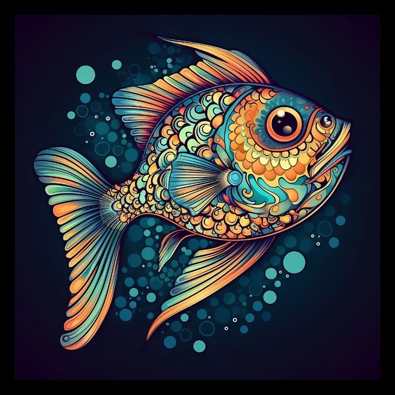 Beau poisson coloré nageant dans la mer