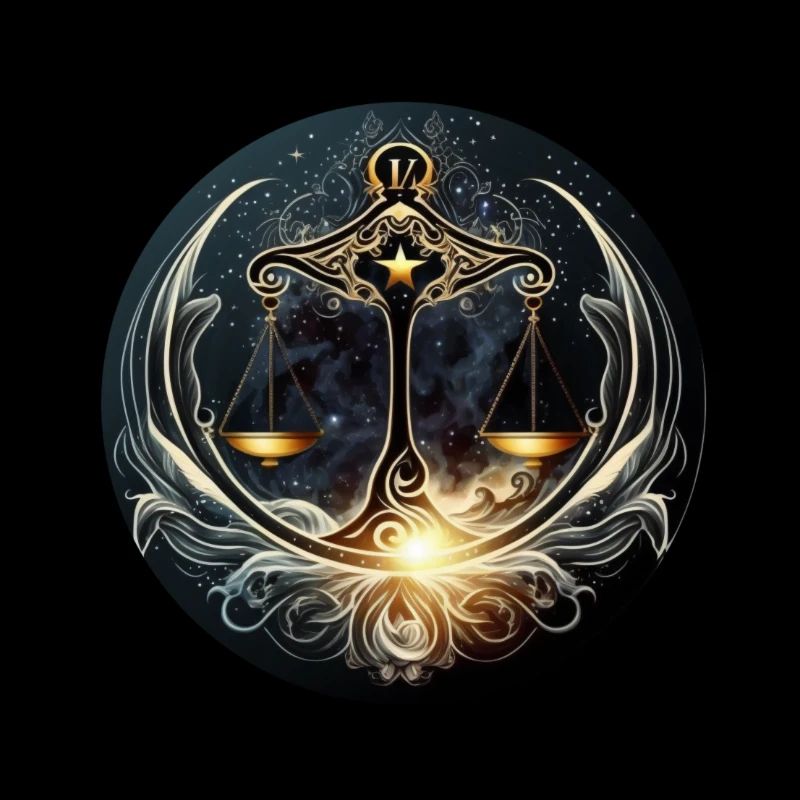 Signe balance sur lit d'étoiles