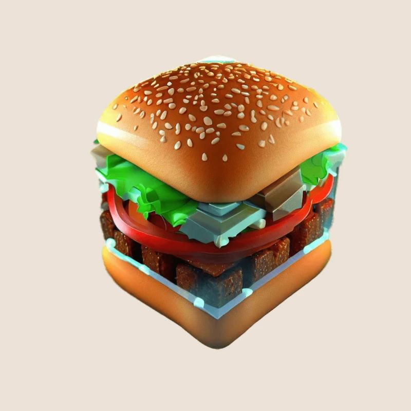 Hamburger Lover 3D Cube
