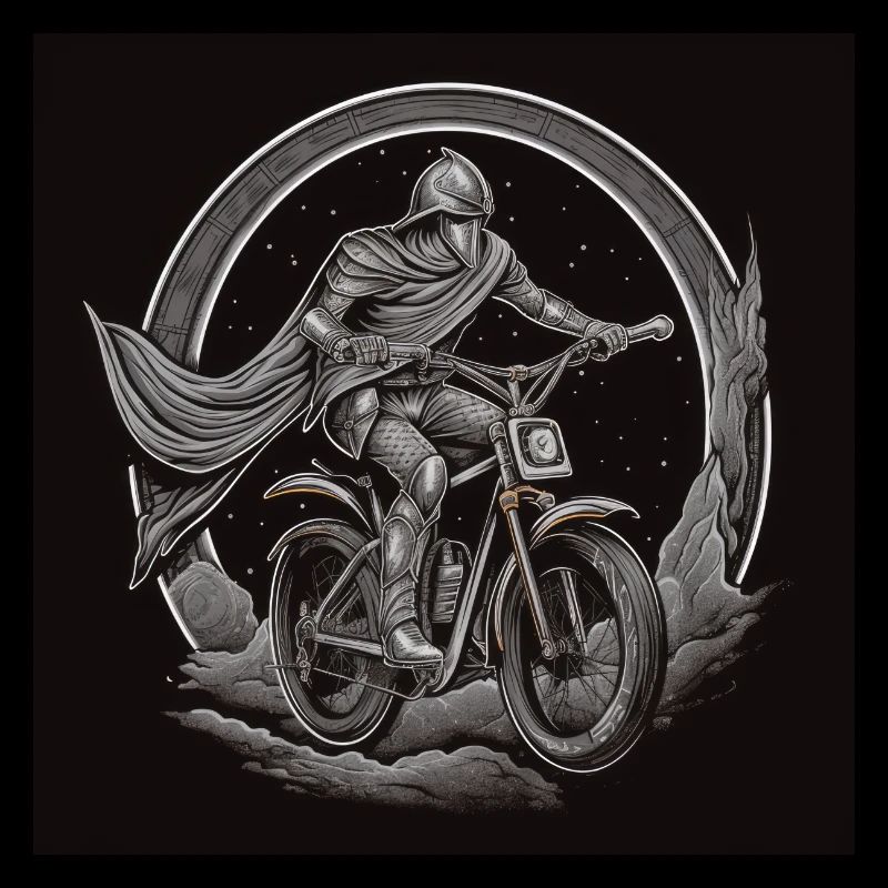Road Warrior - Knight on a motorcycle / bicycle