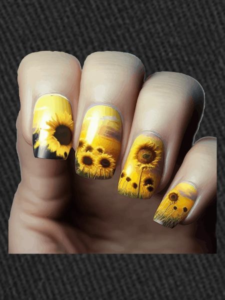 Sunflower Fingernails Gift