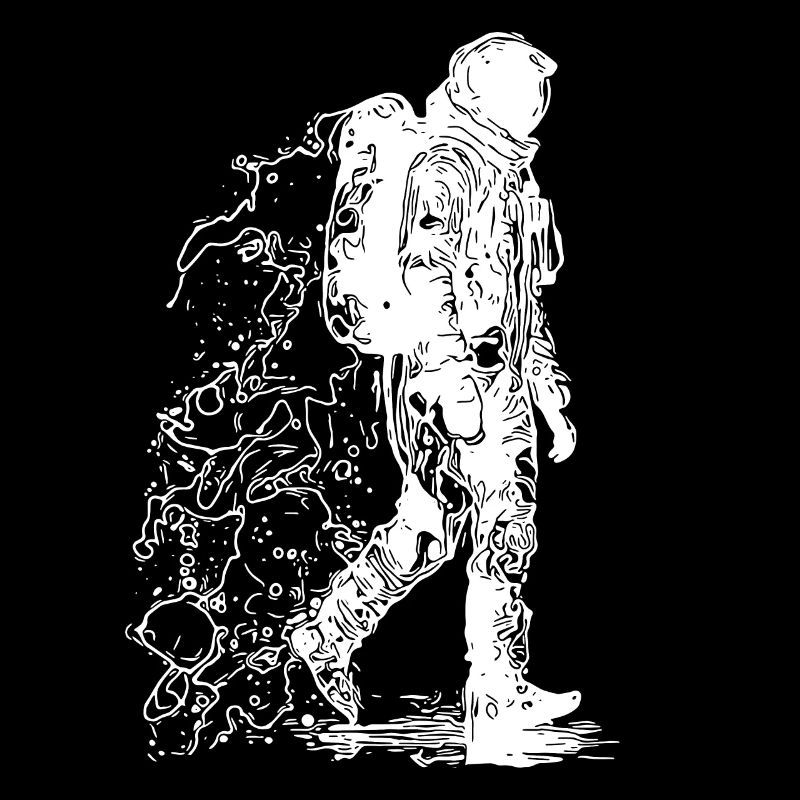 Space astronaut in moonlight dust