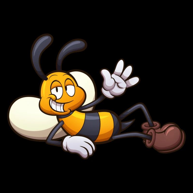 Abeille de dessin animé en ponte