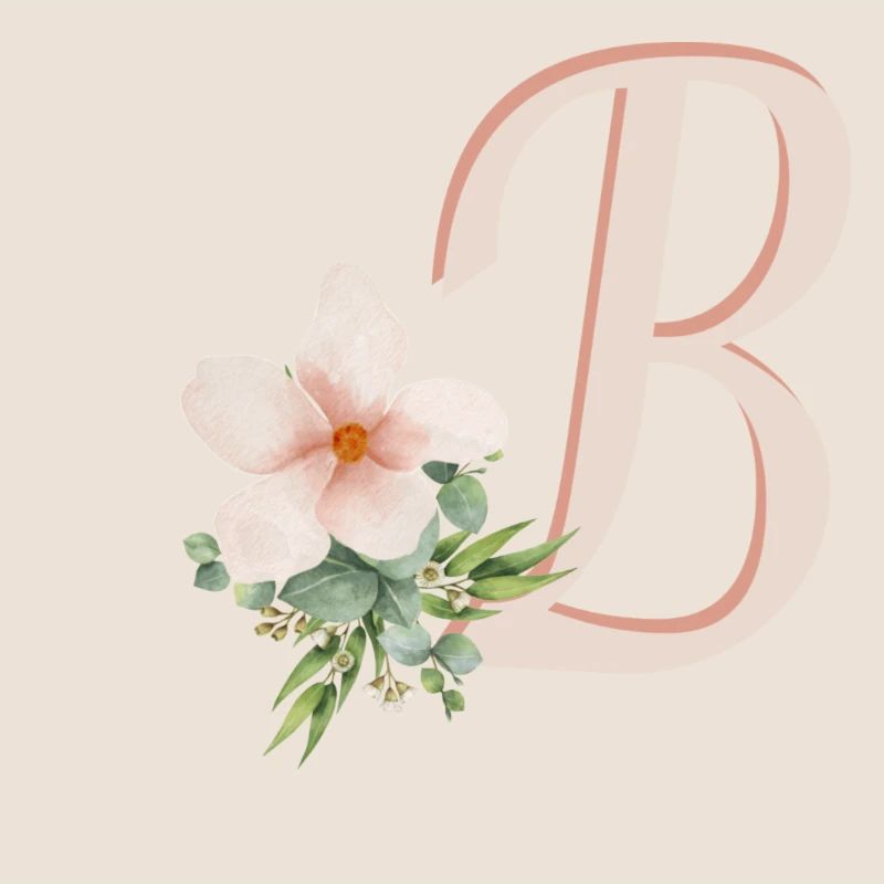 Buchstabe B mit Blume